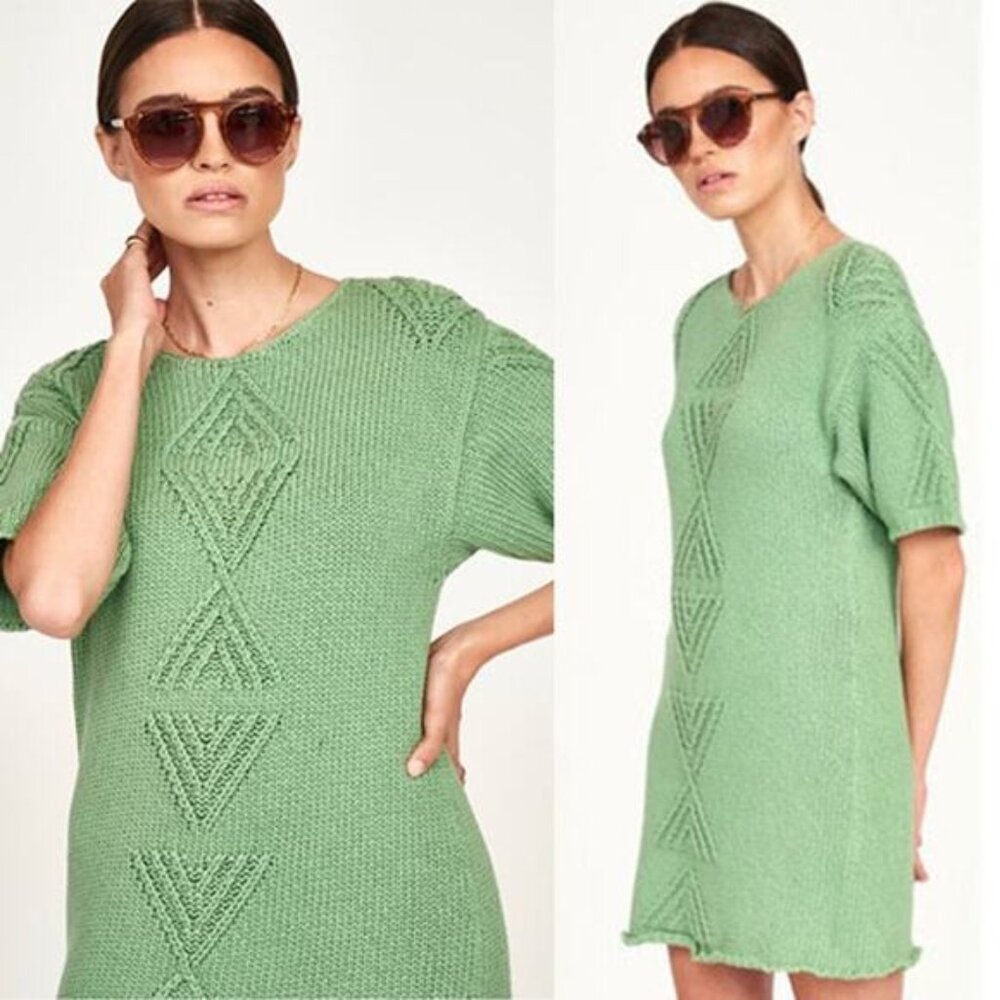 NWT Mirth Osaka Short Dress Clover Sleeve Sweaty Mini Dress Green Size: Small